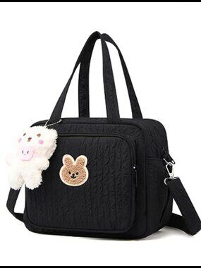 Lushandy Nylon Cotton Diaper Bag Tote Crossbody Travel Baby Bag Small